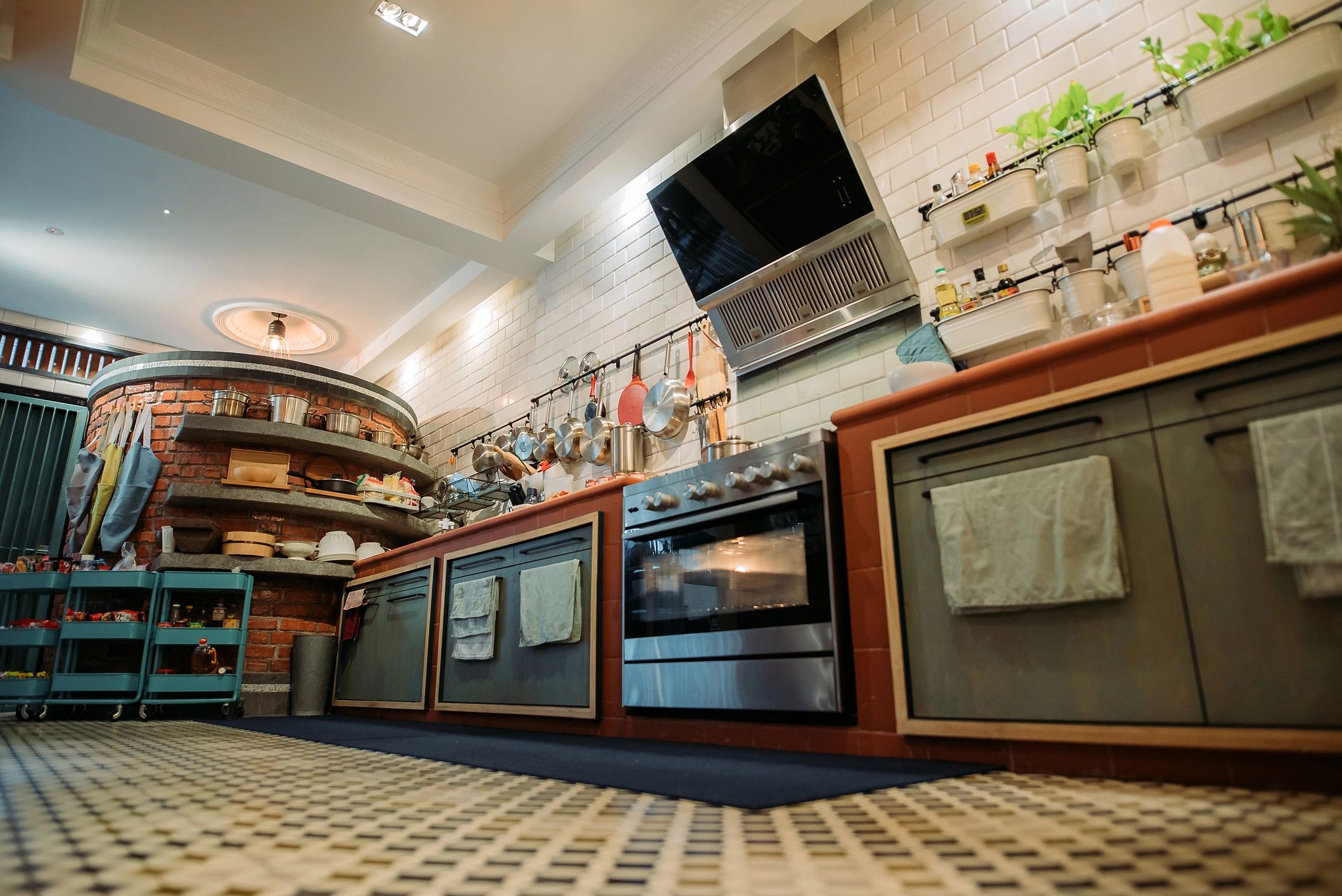 Modern kitchen with warm lighting and updated appliances